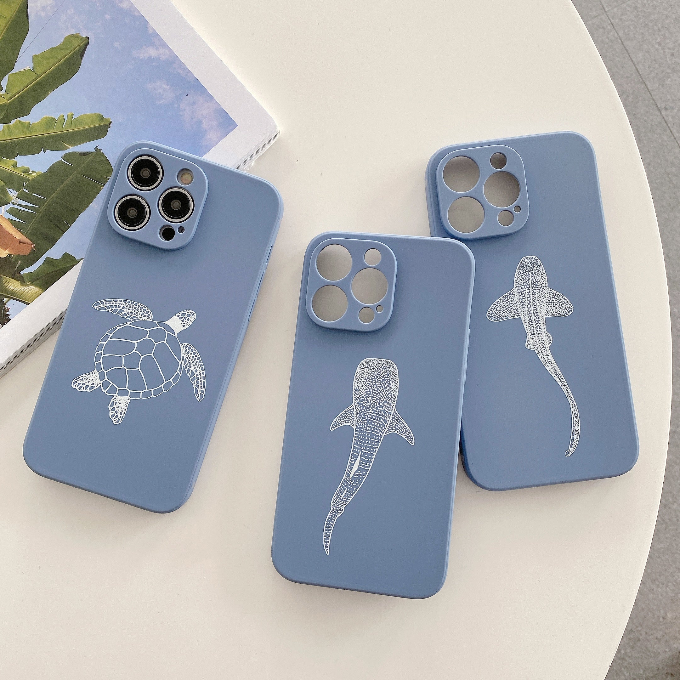iPhone Sky Blue Soft Silicone Turtle Phone Case