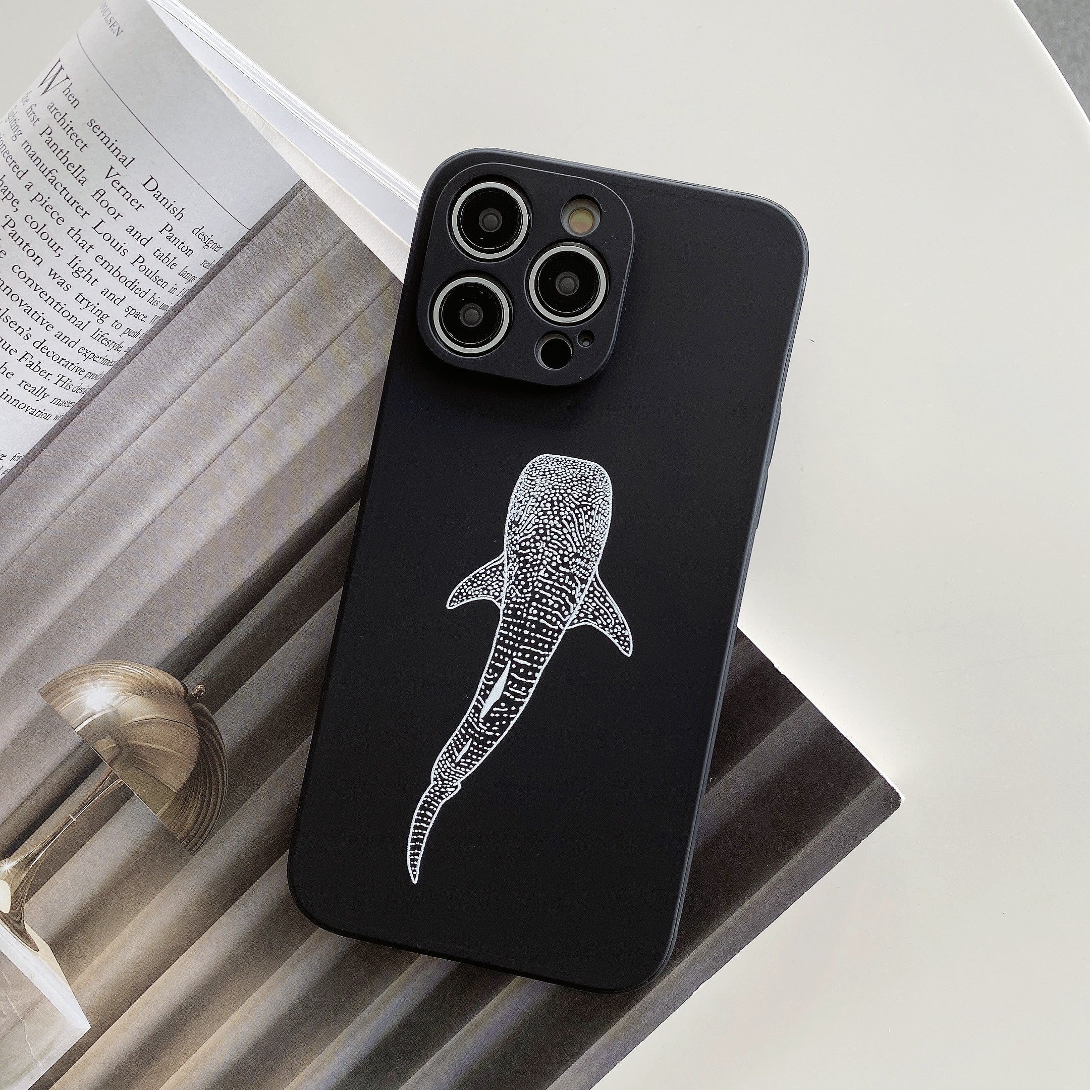 iPhone Black Soft Silicone Whale Shark Phone Case