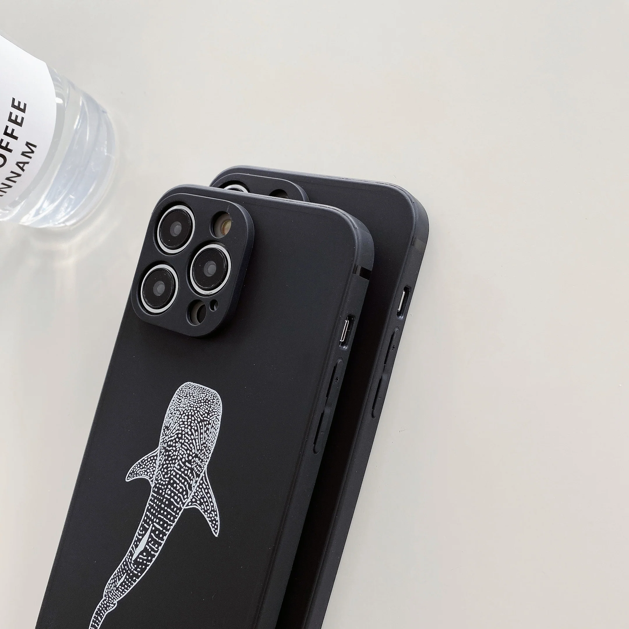 iPhone Black Soft Silicone Whale Shark Phone Case - Image 2