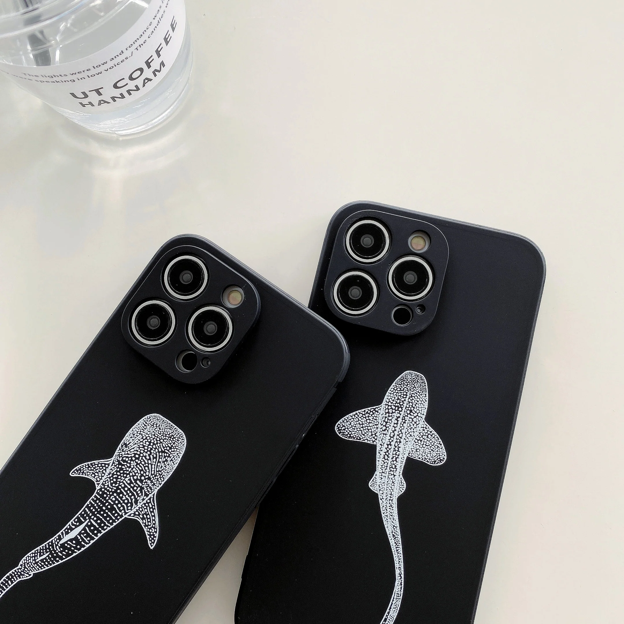iPhone Black Soft Silicone Zebra Shark Phone Case - Image 2