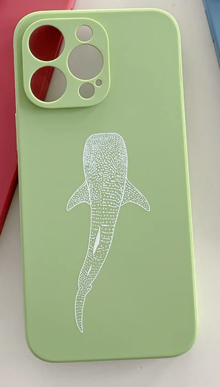 iPhone Mint Green Soft Silicone Whale Shark Phone Case - Image 2