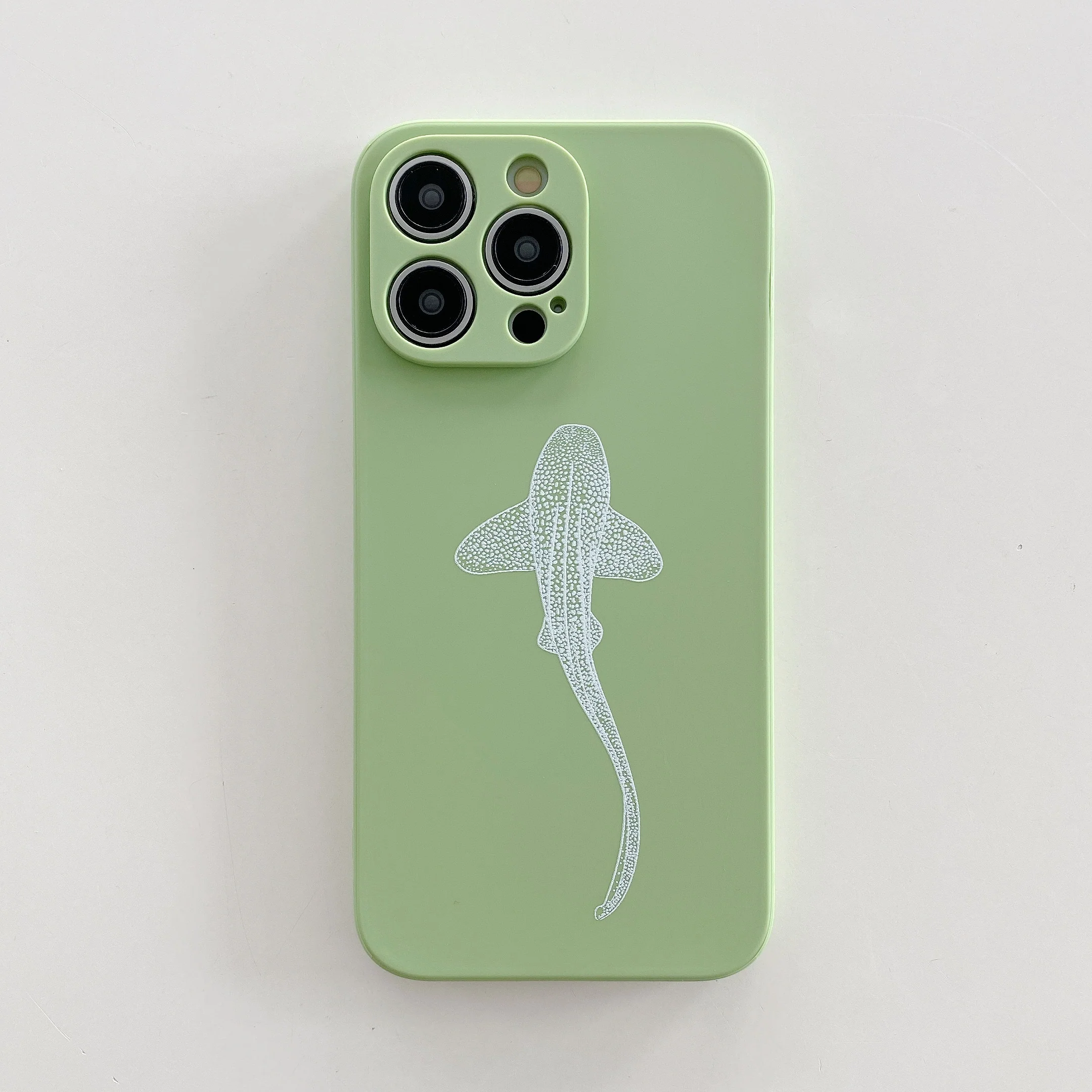 iPhone Mint Green Soft Silicone Zebra Shark Phone Case - Image 2