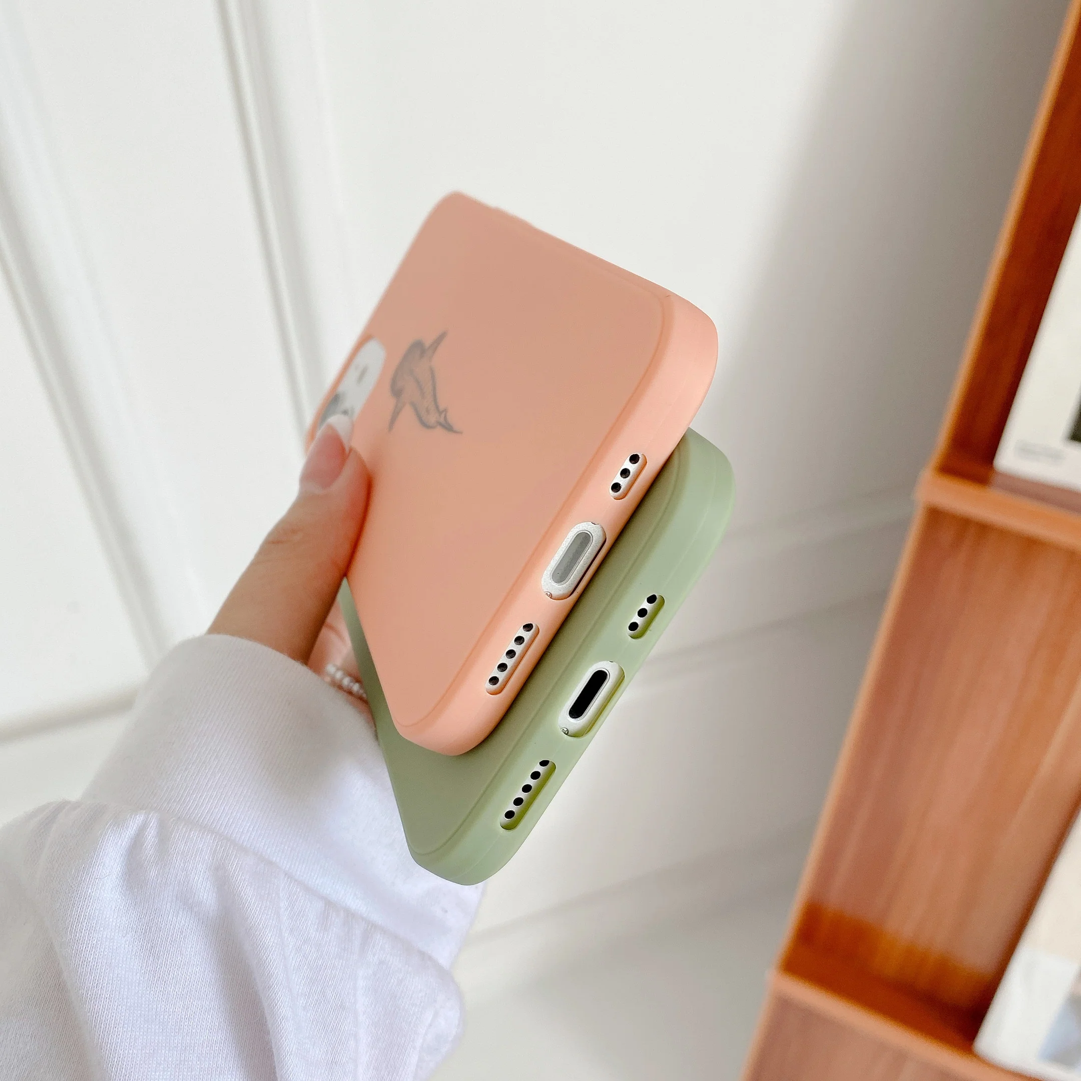 iPhone Peach Soft Silicone Whale Shark Phone Case - Image 3