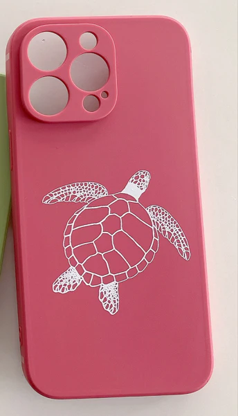 iPhone Rose Red Soft Silicone Turtle Phone Case - Image 2