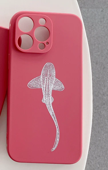 iPhone Rose Red Soft Silicone Zebra Shark Phone Case - Image 2