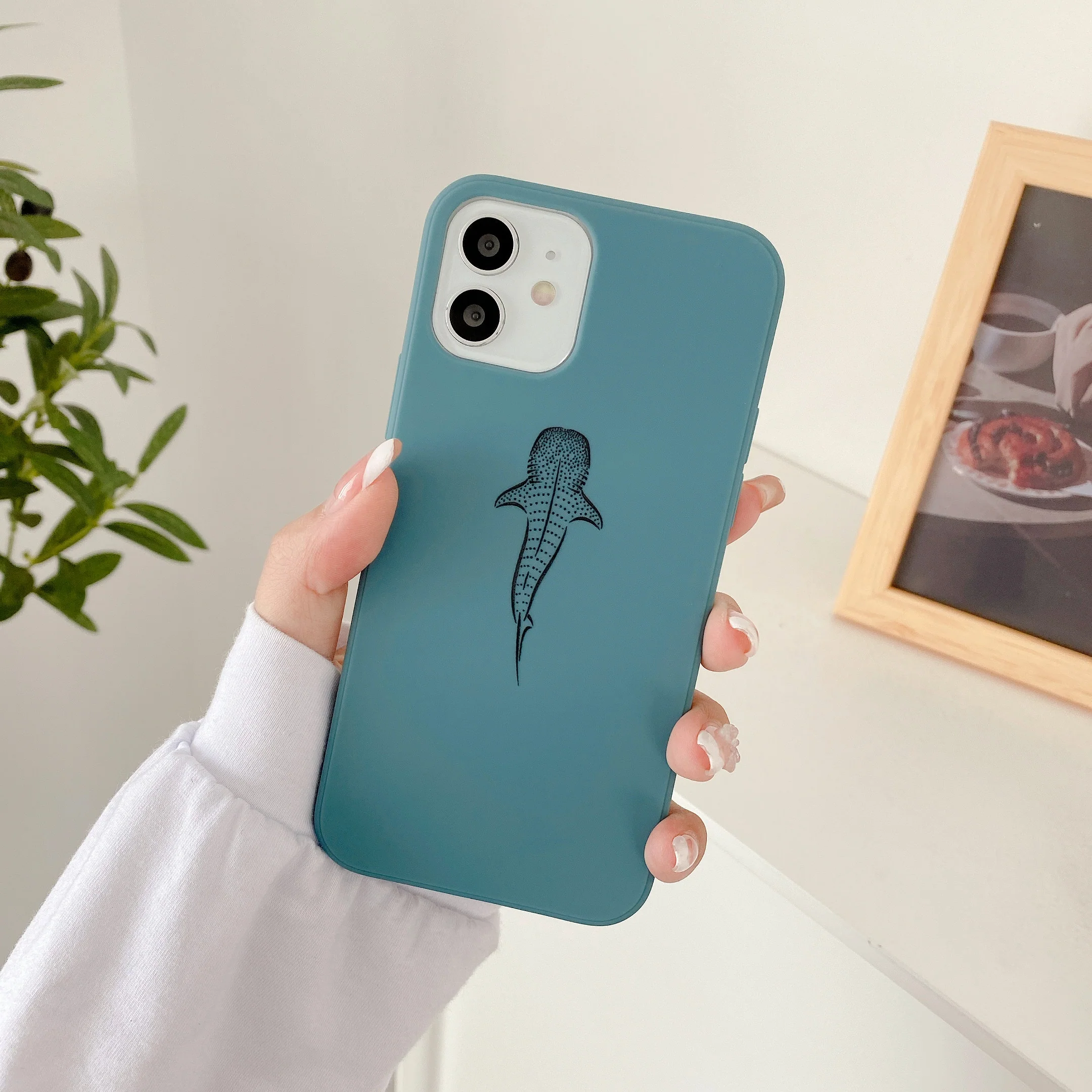 iPhone Turquoise Soft Silicone Whale Shark Phone Case