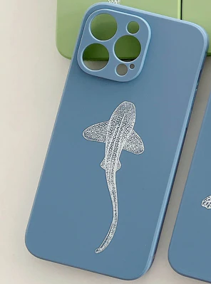 iPhone Sky Blue Soft Silicone Zebra Shark Phone Case - Image 2
